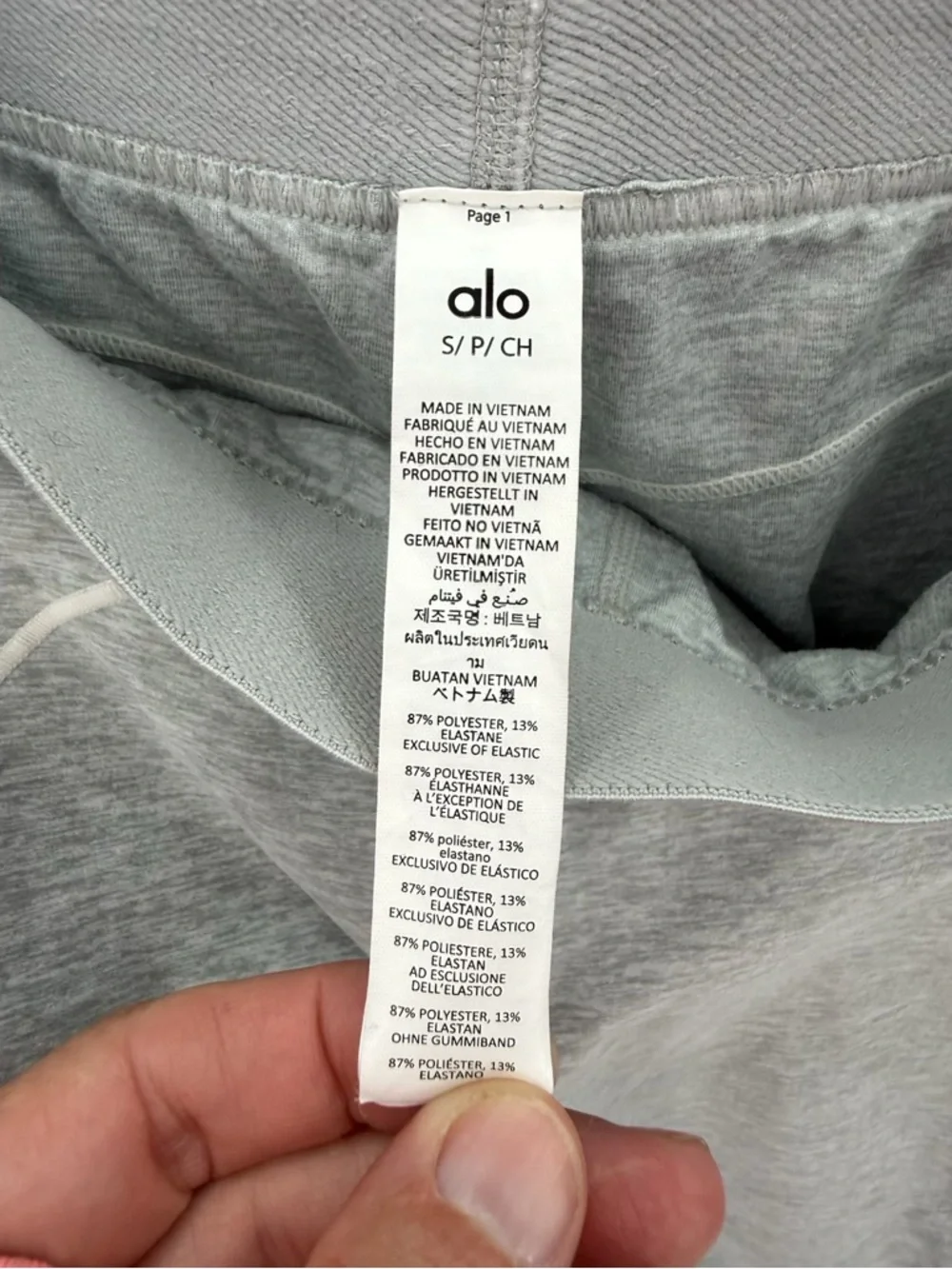 Alosoft High-Waist Heart Throb Legging Athletic Heather‎ Grey/White Size Small